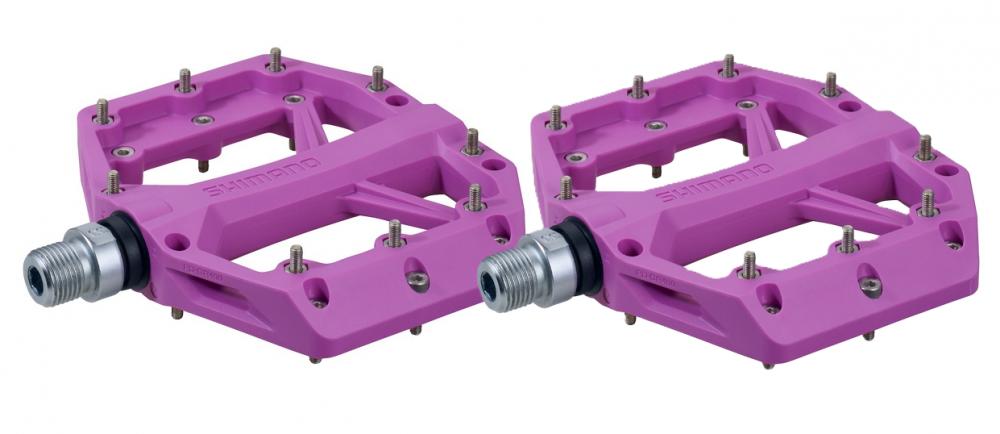 Pd-gr400 Flatpedale Violett - 9 Pins, 101×96 mm, Trail-optimiert, Crmo-achse, 16 mm Flach