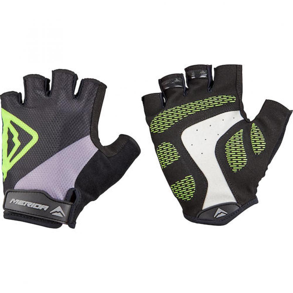 Merida Handschuhe CLASSIC schwarz/grün L Schwarz/grün - gepolsterte Radhandschuhe mit optimalem Grip
