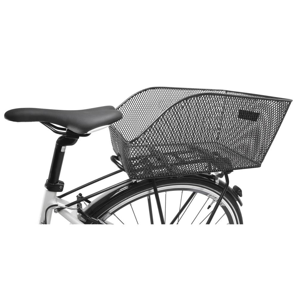 M-Wave Hinterradkorb BA-RM Along, schwarz, 20L, aus Stahl, robust und langlebig auf Fahrrad-Gepäckträger.