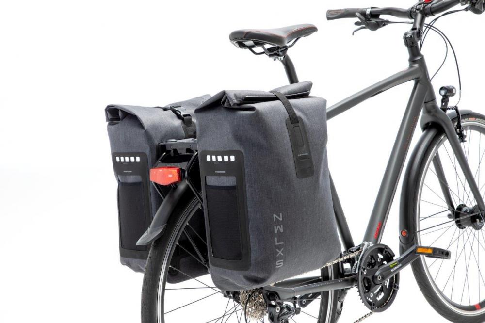 New Looxs Doppelpacktasche Varo Racktime Grey 2×16 l Grau - wasserdichte Fahrrad-Gepäcktasche
