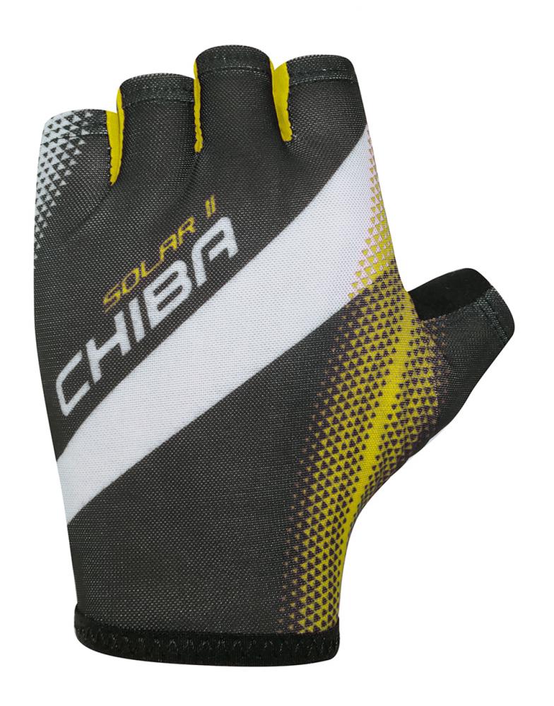 CHIBA Solar II - Radhandschuhe schwarz/neongelb, kurzfinger, atmungsaktiv, Größe M