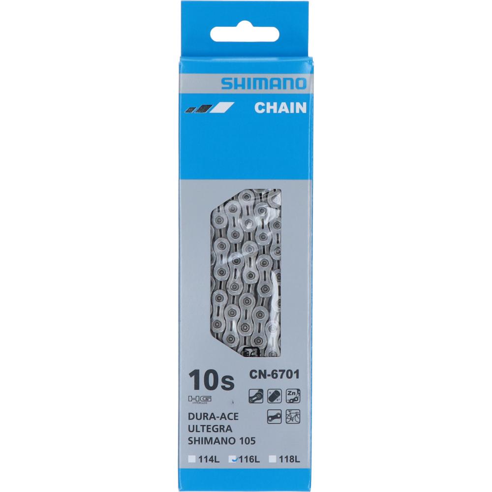 Shimano Ultegra CN-6701 10-fach Kette mit 116 Gliedern für Straßenschaltungen in der Originalverpackung.