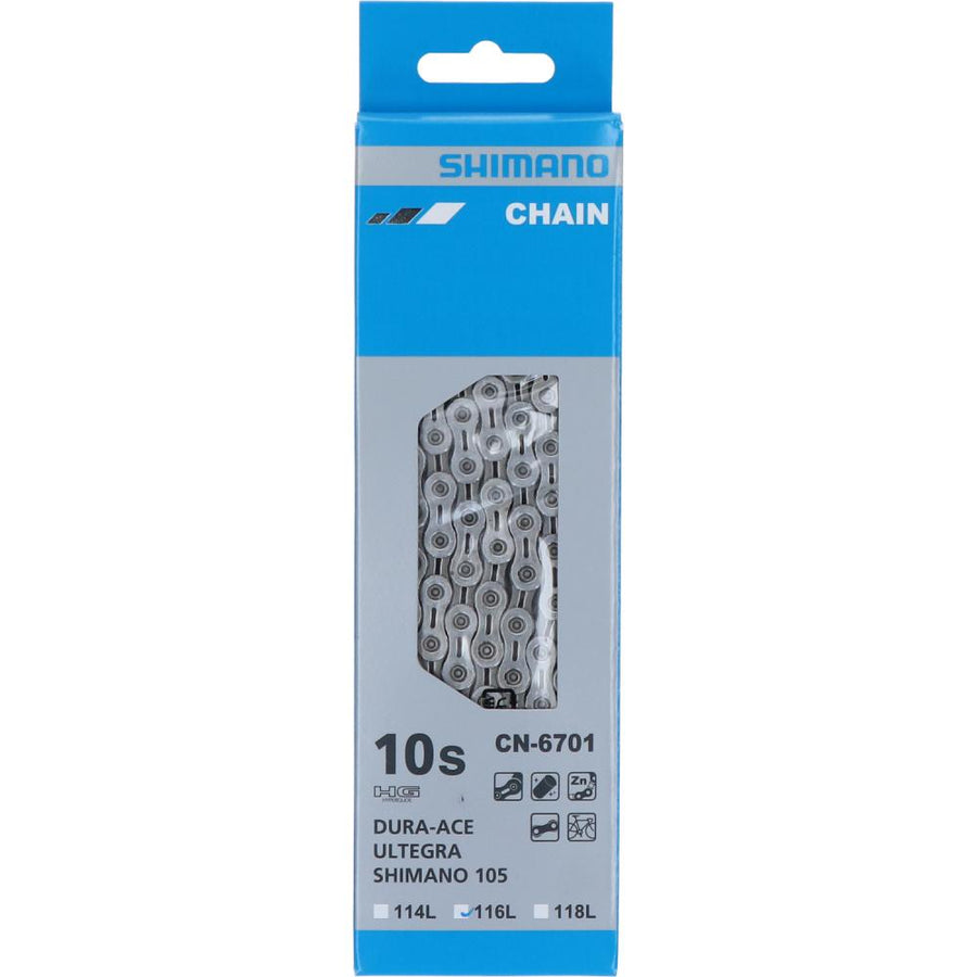 Shimano Ultegra CN-6701 10-fach Kette mit 116 Gliedern für Straßenschaltungen in der Originalverpackung.