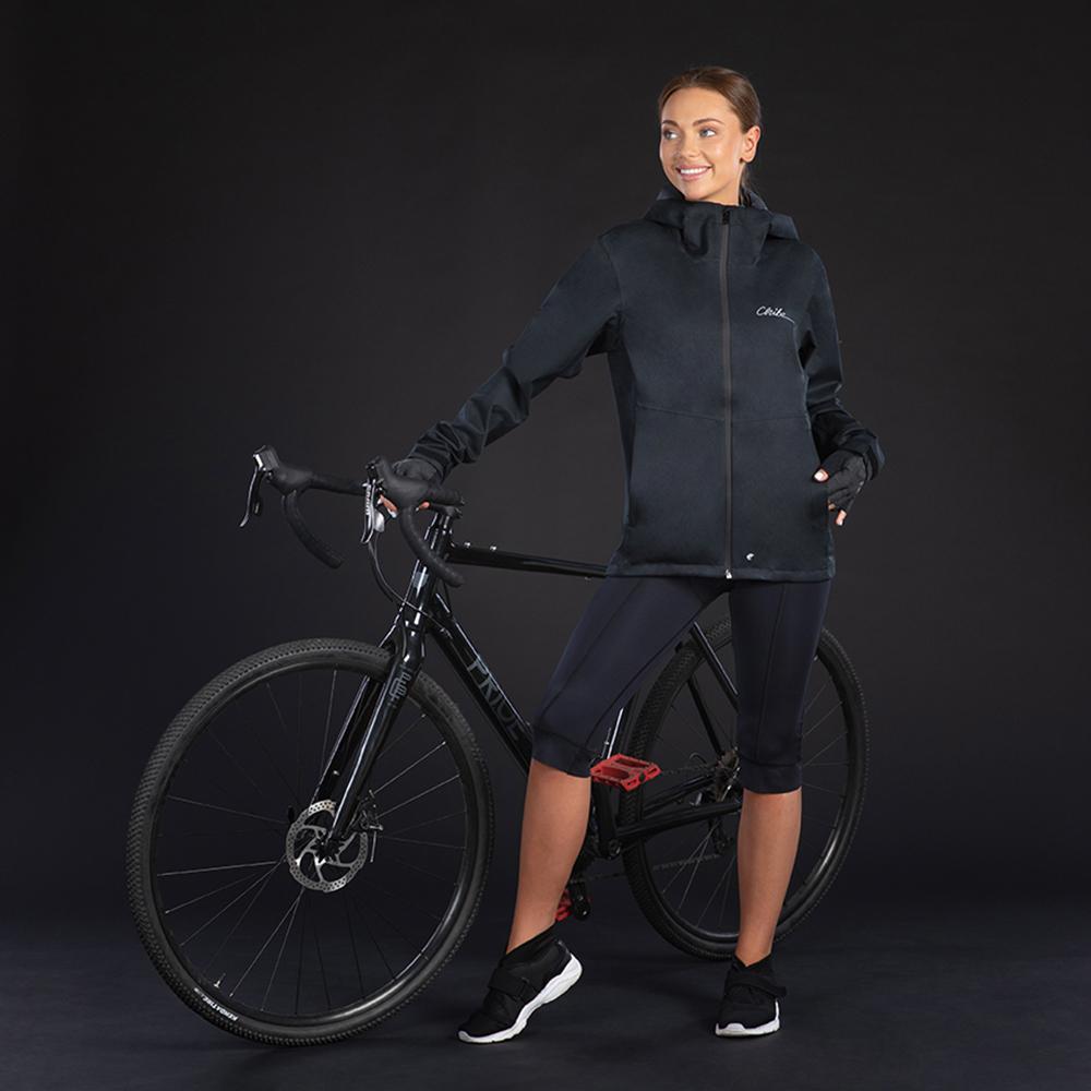 CHIBA Rainjacket Damen Fahrrad-Regenjacke - Schwarz, Größe XL