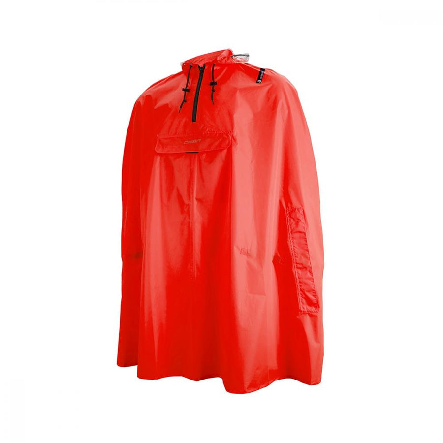 CHIBA Regenponcho - XL/XXL, wasserdicht, winddicht, reflektierend, rot