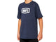 100% Icon Youth t-shirt KS Navy Heather - komfortables Kinder-Shirt mit Logo-Print