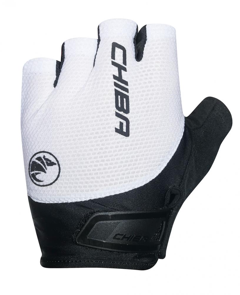 CHIBA Gel Air - Radhandschuhe kurz, weiß, Größe L, mit Gelpolsterung