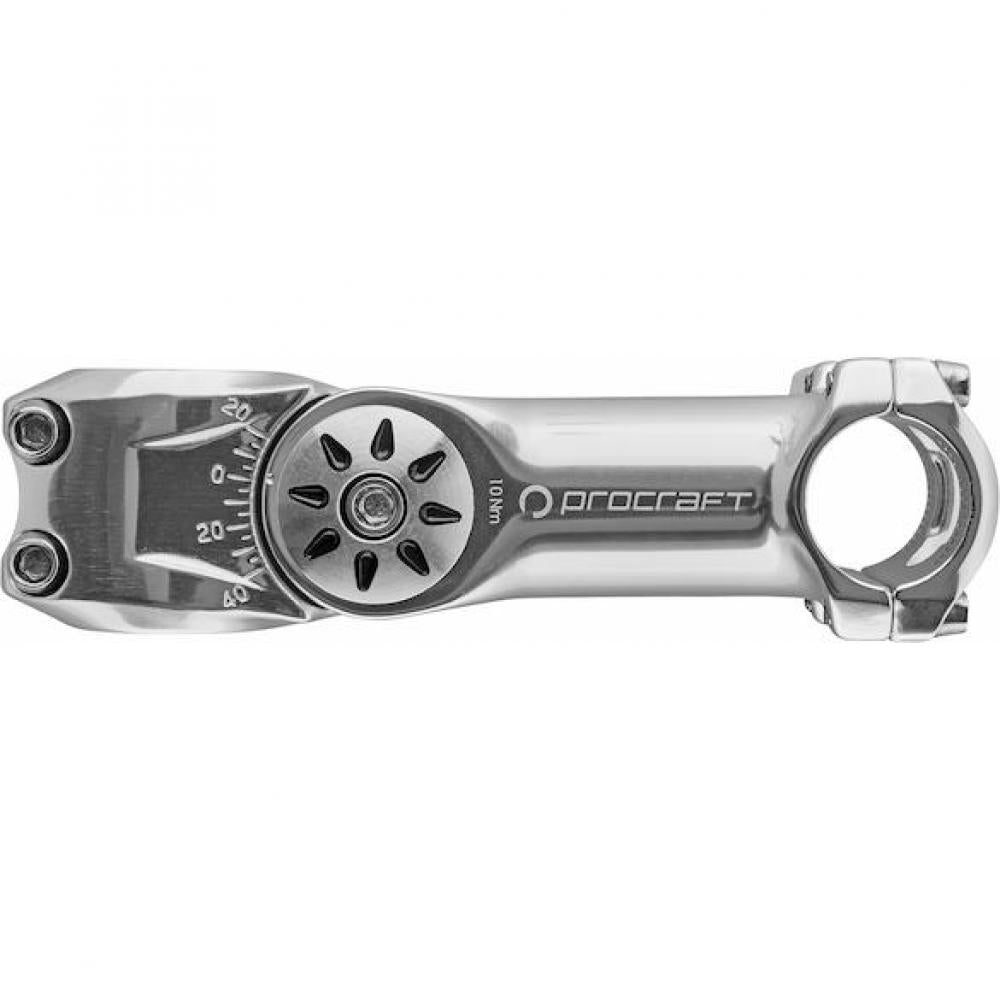 Procraft Vorbau Ahead verstellbar 25,4 mm 70°-130° Silber - Ergonomisch & Stabil
