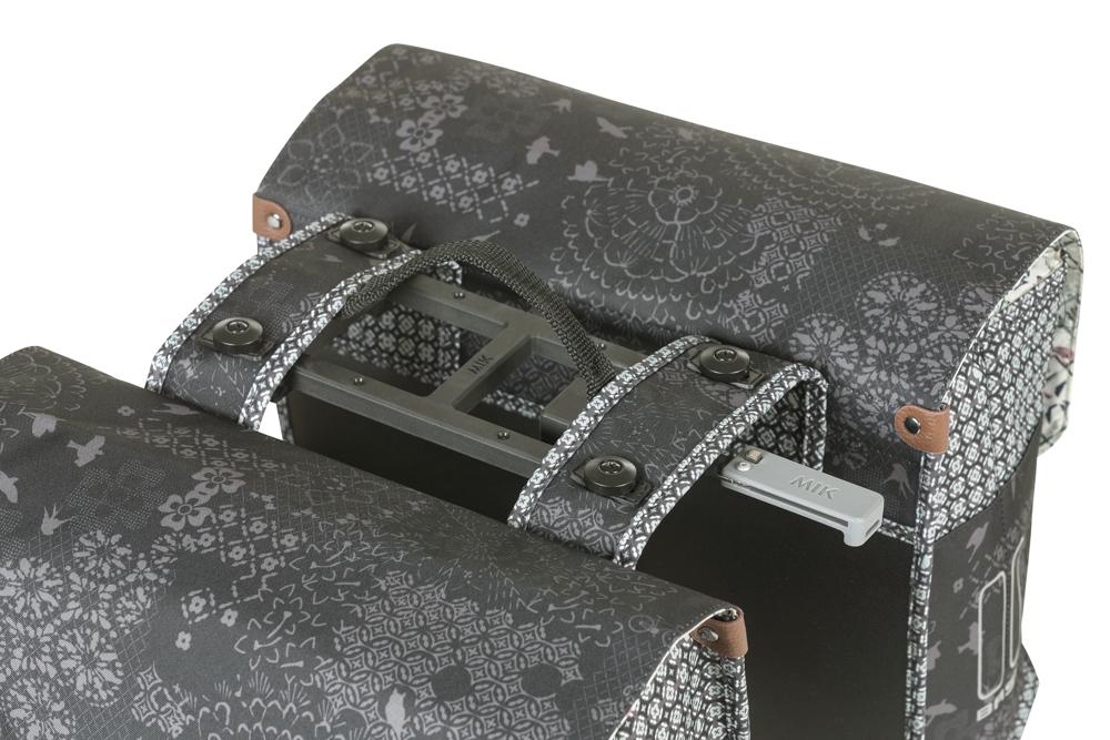 BASIL Bohème Double Bag MIK 2.0 - 35 Liter Doppeltasche wasserabweisend mit Reflektion & MIK 2.0-Adapterplatte