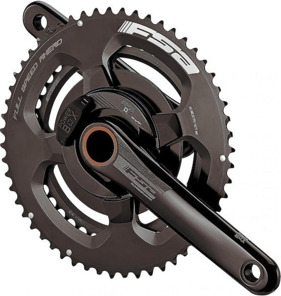FSA Leistungsmesskurbel Powerbox Road Alloy 2x 175 mm Schwarz - präzise Wattmessung für Rennräder