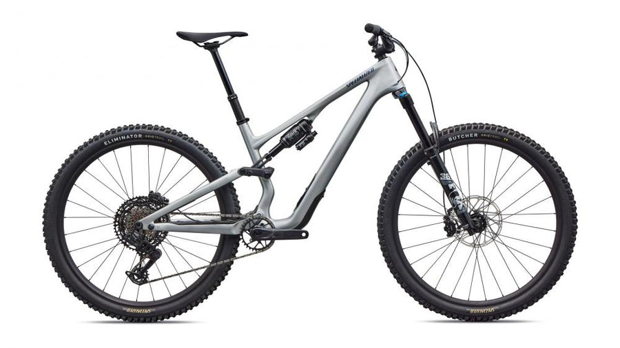 Specialized S-Works Stumpjumper 15 Comp - Shadow Silver/Majolica Blue Metallic - Größe S2 - Mountainbike