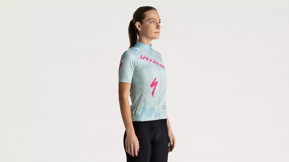 FOUNDATION SBC FOUNDATION GRAPHIC JERSEY SS WMN SEA/RBLPNK FOCAL L - Radtrikot kurzarm
