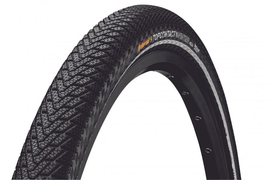 Continental TopContact WinterII Fahrradreifen schwarz 26x2.20 mit Winterprofil, Reflexstreifen und E-50.