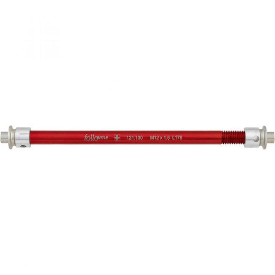 FollowMe Steckachse Zugrad 12 mm Aluminium M12x1,5x178 mm Rot - leichte Achse für FollowMe Tandem