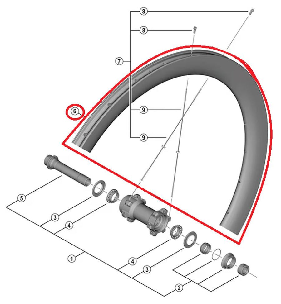 SHIMANO RIM FOR COMPLETE WHEEL WH-R8170-C60-TL Frontfelge - 12MM