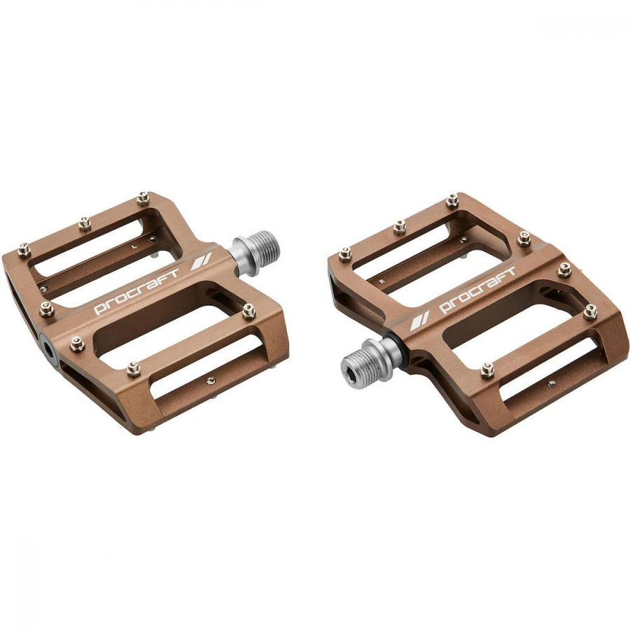 Procraft Pedale Small Grip Advanced CNC 93 x 94 mm Braun - maximaler Grip für kleine Füße