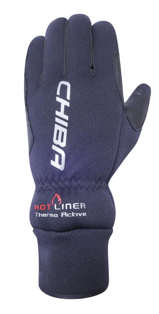 CHIBA Thermo Aktiv - Winter-Radhandschuhe schwarz, winddicht, Touchfinger, Größe L