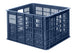 Basil Transportkorb Crate M Bluestone 29 Liter - robuster Fahrradkorb aus Kunststoff - stapelbar wetterfest mit MIK-Adapterplatte kompatibel - Adapterplatte