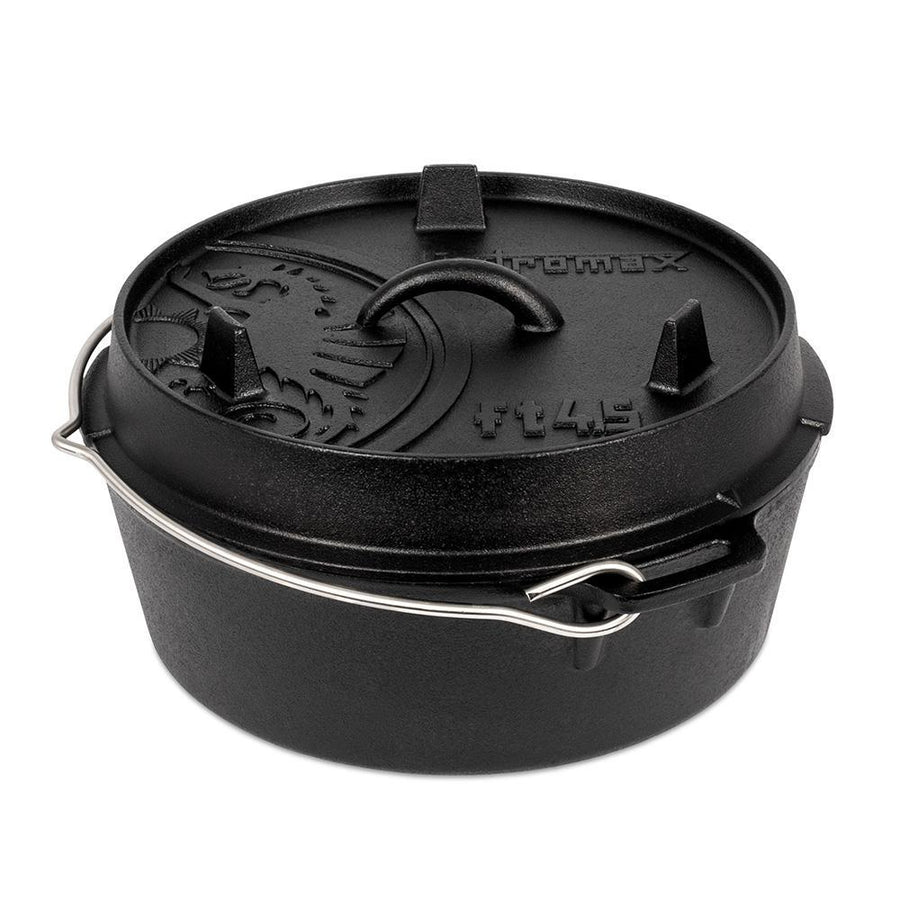 Petromax Feuertopf ft4.5 ohne Füße, 3,5 l Gusseisen, für 2-5 Personen, ideal für Camping und Backofen, Deckel als Pfanne nutzbar