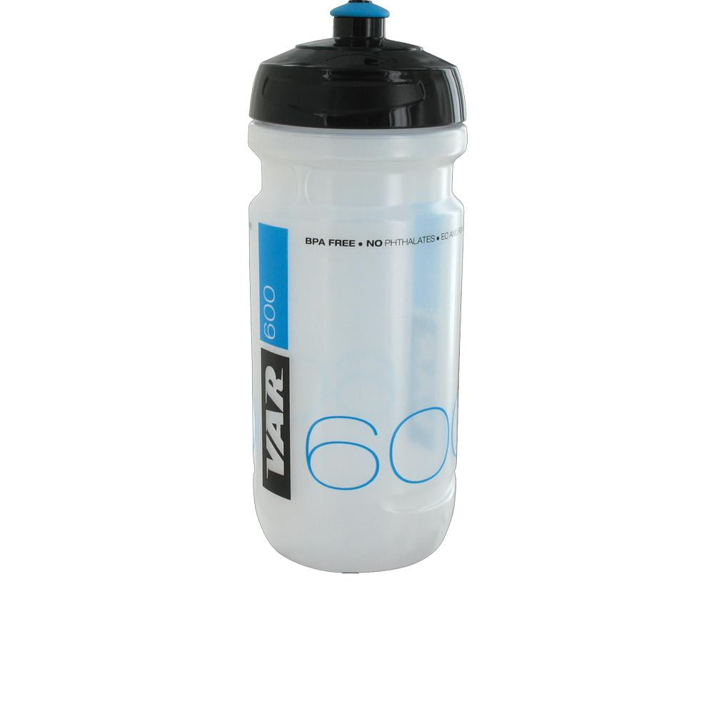 VAR Trinkflasche 600 ml transparent-blau - BPA-frei, nur 10 g, für Fahrradlaschenhalter