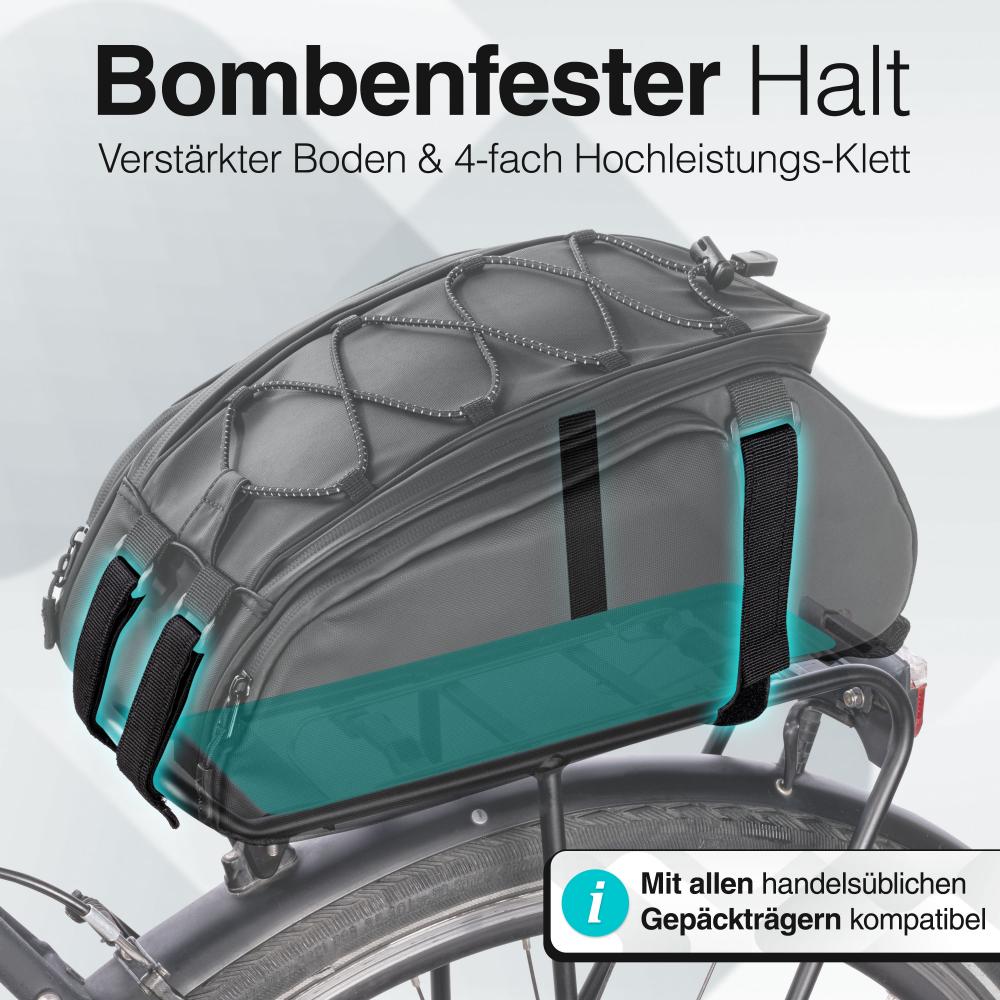 Valkental Gepäckträgertasche Trunk Bag schwarz mit Rucksackfunktion