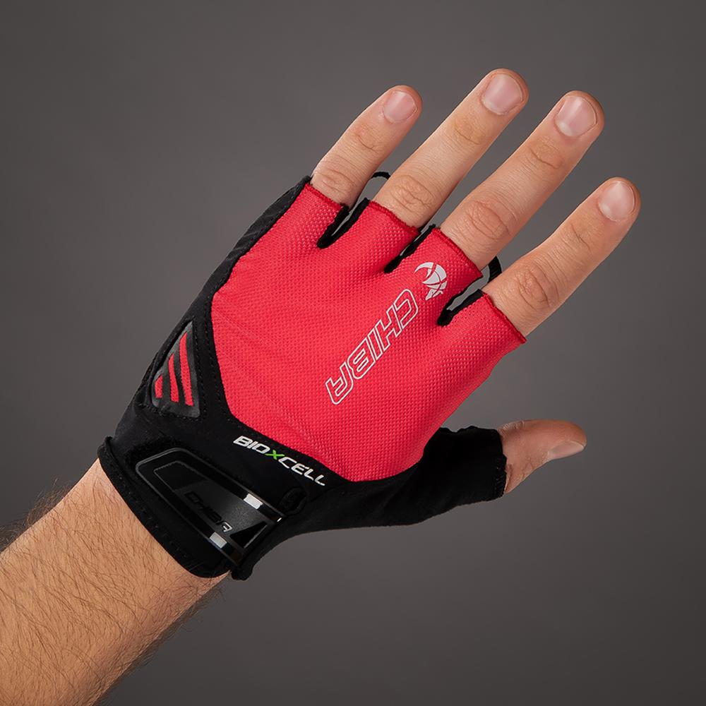 CHIBA BioXCell Air - Radhandschuhe kurz, rot, Größe M, atmungsaktiv mit Gelpolster