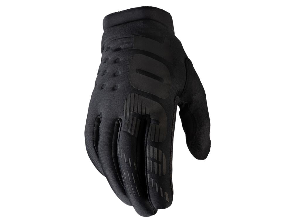100% Brisker Youth Cold Weather Gloves XL black - warme Kinder-Fahrradhandschuhe mit Top-Grip