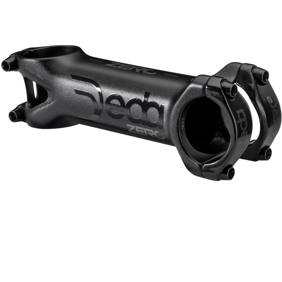 Deda Zero2 OS Fahrradvorbau in Schwarz, 80 mm Länge, mit glänzenden Logos und 9Nm Drehmomentangabe.