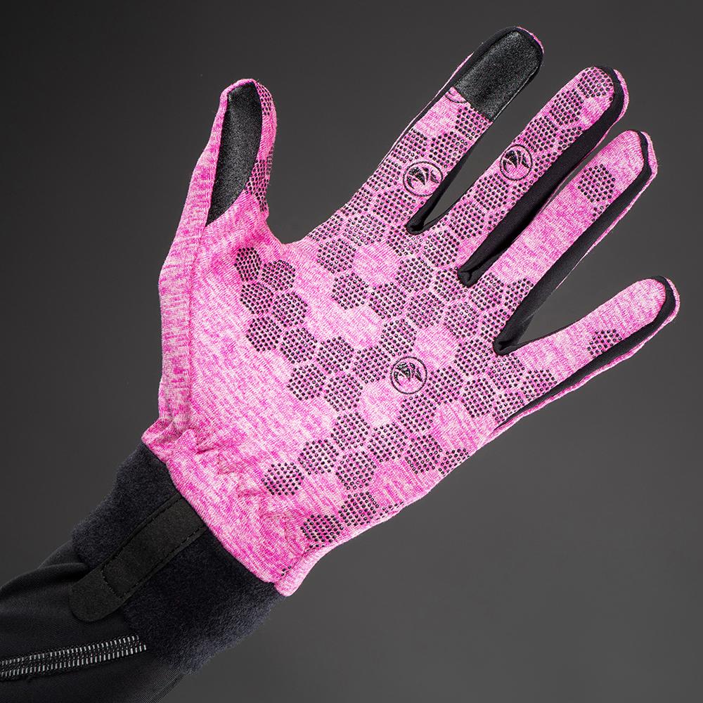 CHIBA Allround Light - Fahrradhandschuhe XS pink, Polartec-Fleece, Touchfunktion, reflektierend