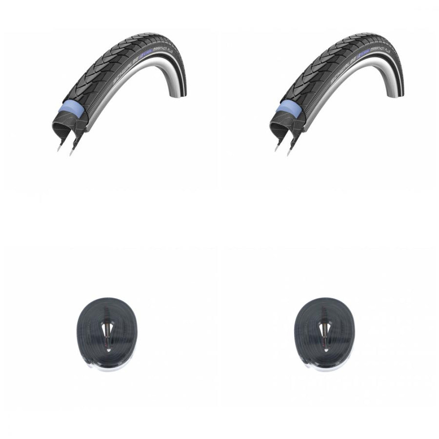 2x Schwalbe Drahtreifen MARATHON PLUS 28x1.40 Zoll + 2x Schlauch AV17 lose