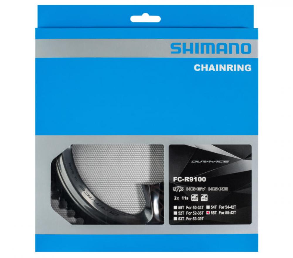 SHIMANO Kettenblatt DURA-ACE FC-R9100 55 Zähne - maximale Antriebssteifigkeit für Rennrad-Performance