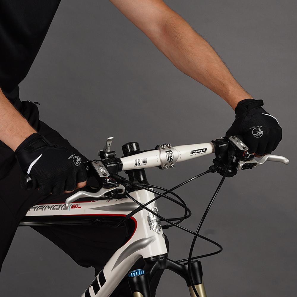 CHIBA Sport - Radhandschuhe kurzfinger schwarz S, atmungsaktiv, gepolstert, reflektierend