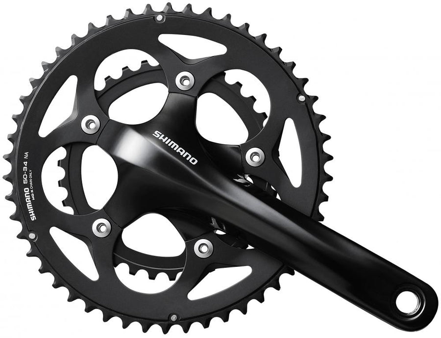 SHIMANO Kurbelgarnitur FC-RS400 10-fach, 175 mm, 50-34 Zähne, 34 Zähne, Schwarz