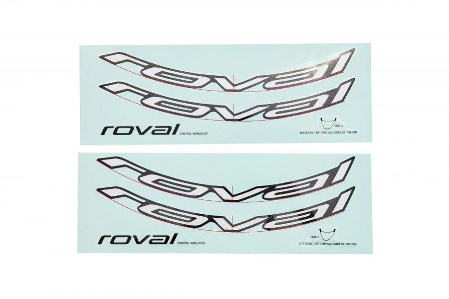 ROVAL Control World Cup 29" Laufrad Decals MY25 - Metallic White Silver (4 Aufkleber) - Decal-Kit