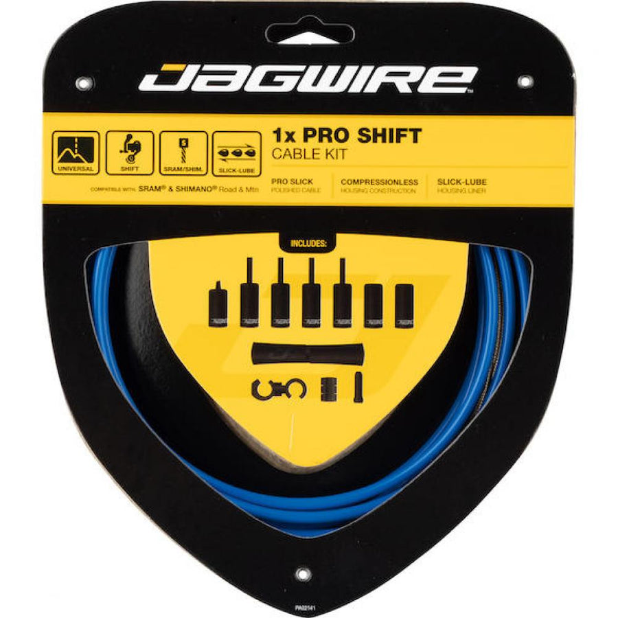 Jagwire Schaltzugset Road & Mountain Pro 1x Blau - präzise, leichtgängige Schaltperformance