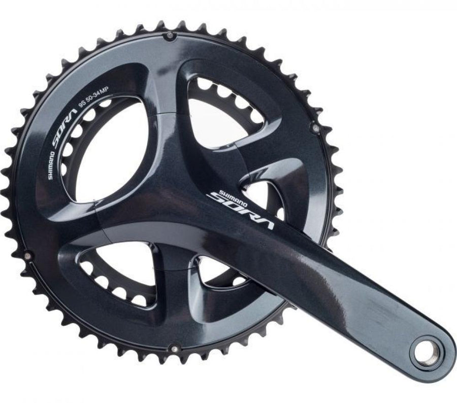 SHIMANO Kurbelgarnitur SORA FC-R3000 Kurbelgarnitur - 9-fach, 175 mm, 50-34 Zähne, 34 Zähne, Schwarz