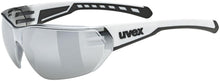 UVEX equate Sportbrille - weiß matt mit silber verspiegelten Gläsern, 100% UV-Schutz, Softbügel, Soft-Nasenpads, beschlagfrei, kratzfest, ideal für Sport & Outdoor