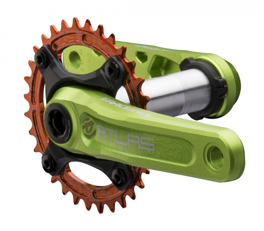 Race Face Atlas Kurbel, 170mm, 68/73mm, 30mm, grün - robuste MTB-Kurbel für aggressive Trails