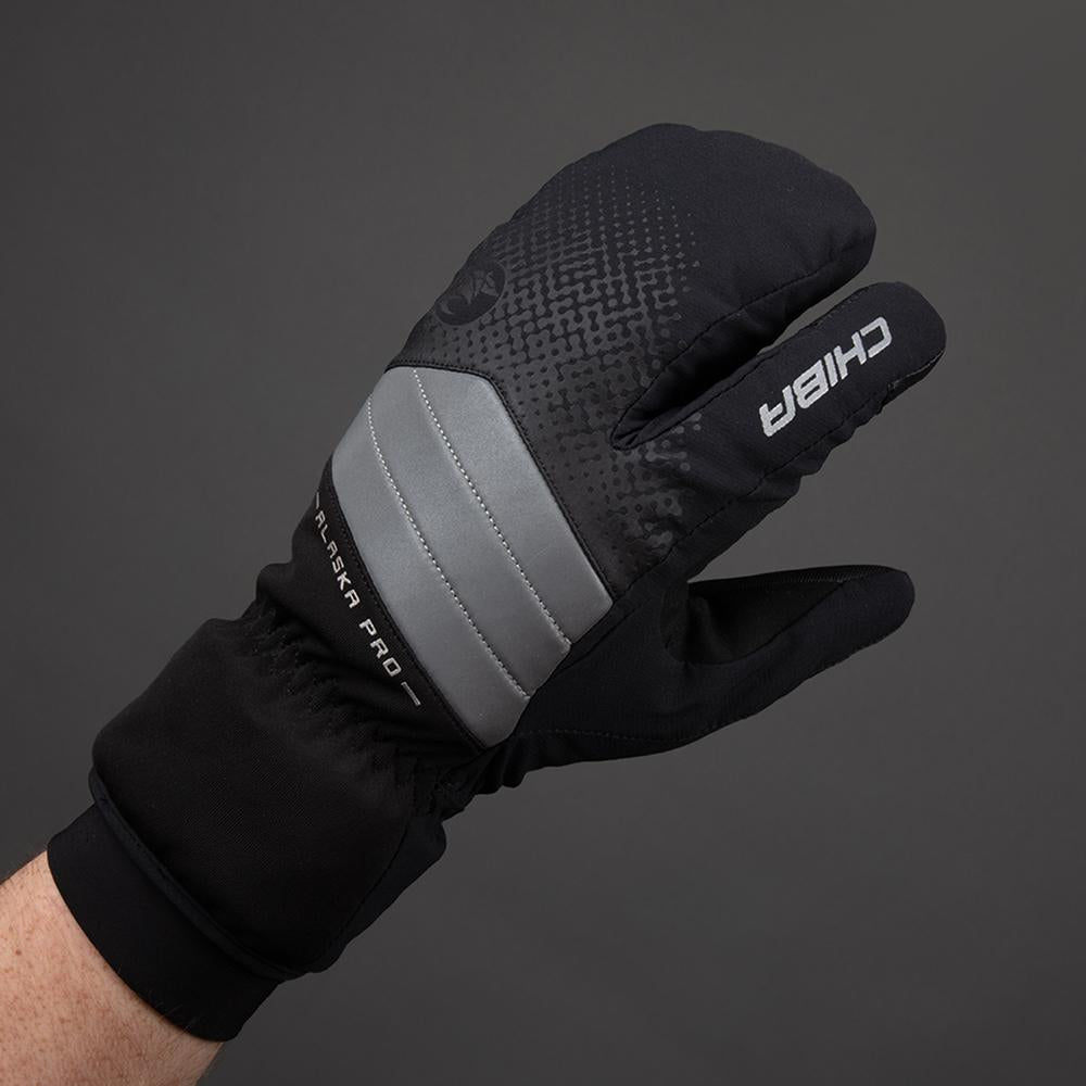 CHIBA Alaska Pro - wasserdichte Winter-Radhandschuhe Lobster, schwarz, 3XL