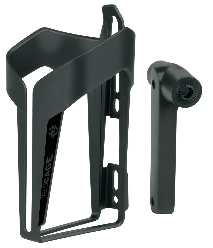 SKS COM/CAGE VELO Flaschenhalter mit Adapter für den Lenker, kompatibel mit COMPIT-System, ideal für E-Bikes, einfache Montage, schwarz