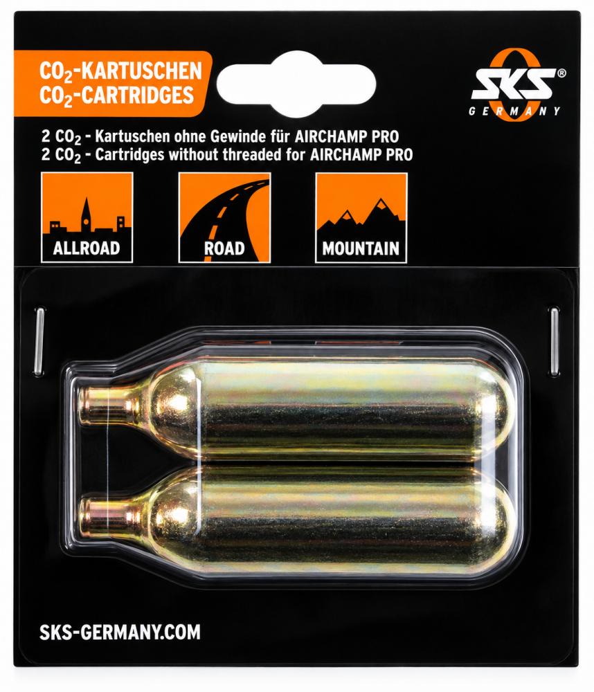 Co2 Ersatzkartuschen Airchamp Pro 2 Stück Â Nachfüllkartuschen Für Co2-pumpe - Co2 Kartusche - Schnelles Aufpumpen Kompatibel Mit Sks Airchamp Pro Ideal Für Unterwegs