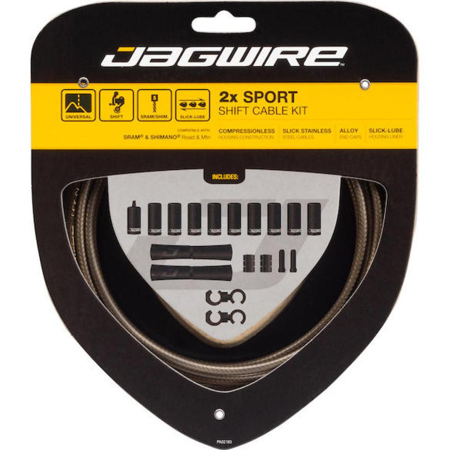 Jagwire Schaltzugset Road & Mountain Sport Universal-Länge Carbon/silber - präzise Schaltperformance
