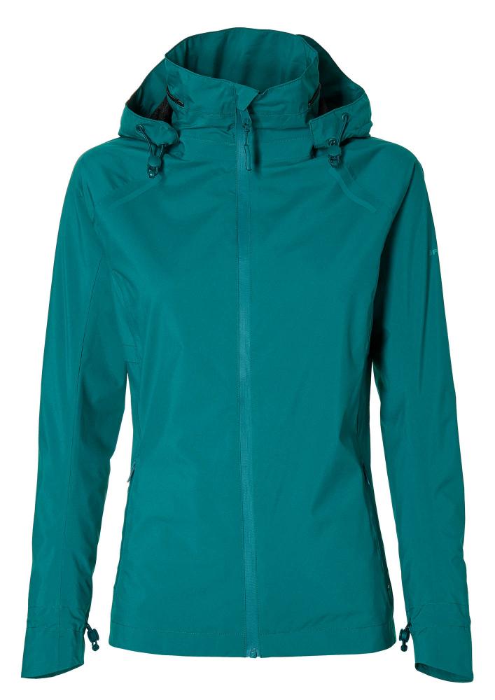 Basil Skane Damen Regenjacke teal green S - atmungsaktiv & wasserdicht (10.000 WP/MVP), T-Fabric mit DWR-Beschichtung, taillierter Schnitt, reflektierend & helmtauglich