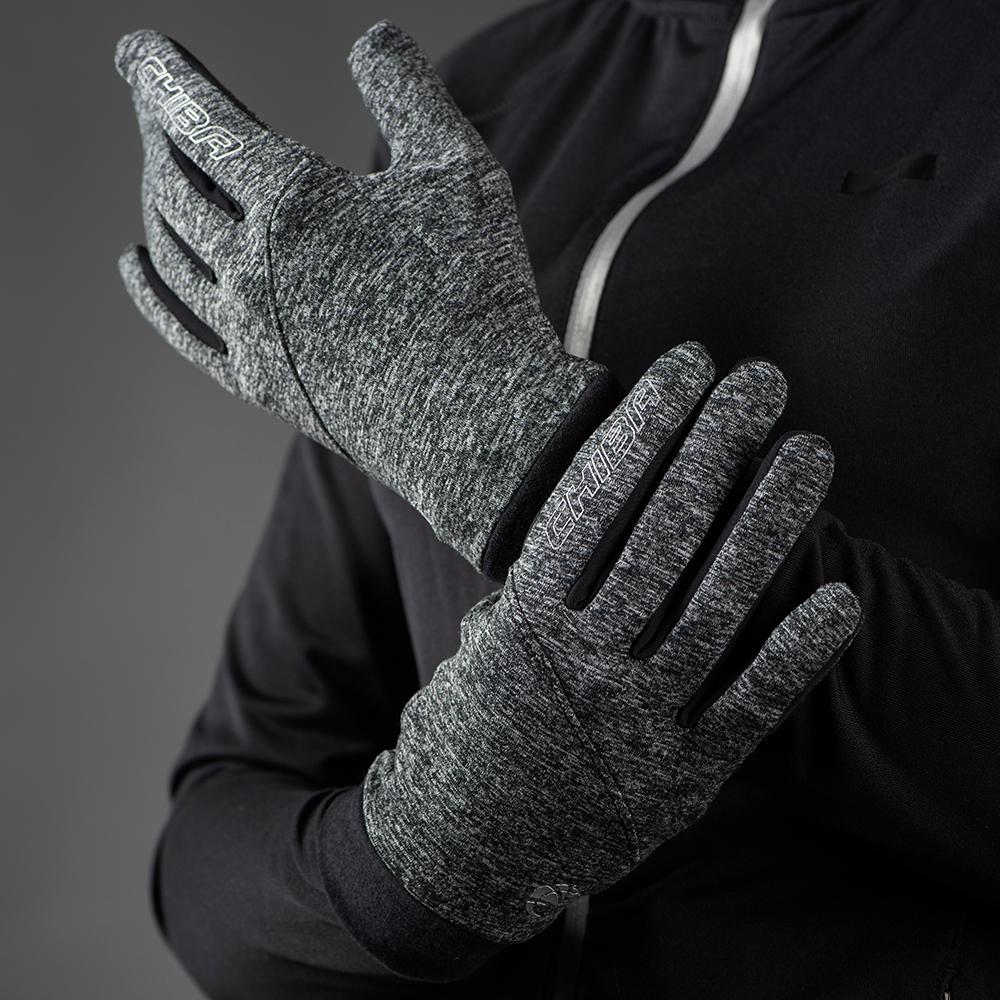 CHIBA Allround Light - Radhandschuhe hellgrau XL, Polartec-Fleece, Touchfunktion