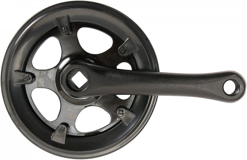 Miranda Kettenradgarnitur 140 mm 32 Zähne Vierkant mit Kettenschutzring Schwarz