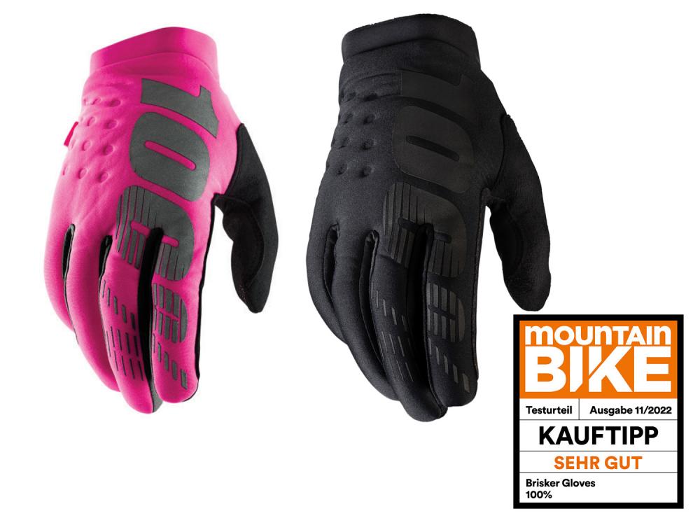100% Brisker Women's Cold Weather Gloves M black - warmer MTB-Handschuh mit Grip