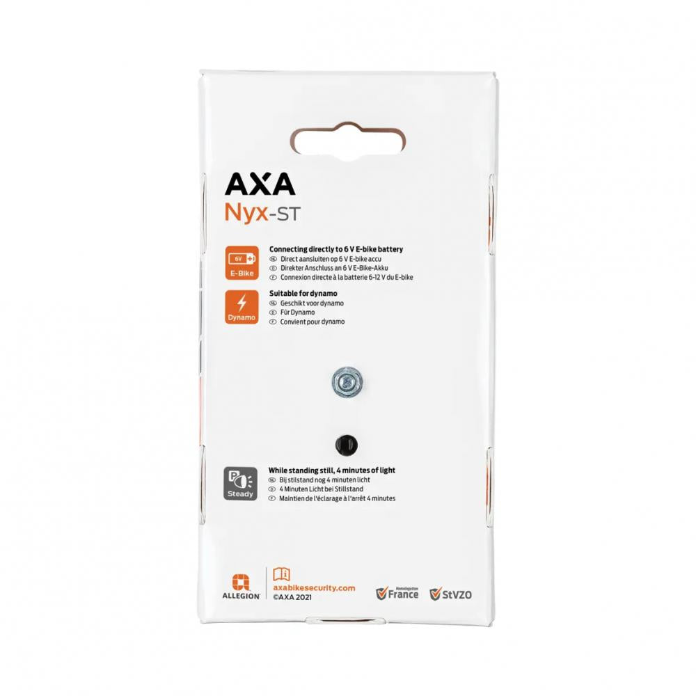 AXA Nyx Steady Dynamo-Rücklicht schwarz, integrierter Z-Rückstrahler, Standlichtfunktion (4 Min.), Schutzblechmontage, seitliche Sichtbarkeit, StVZO-zugelassen