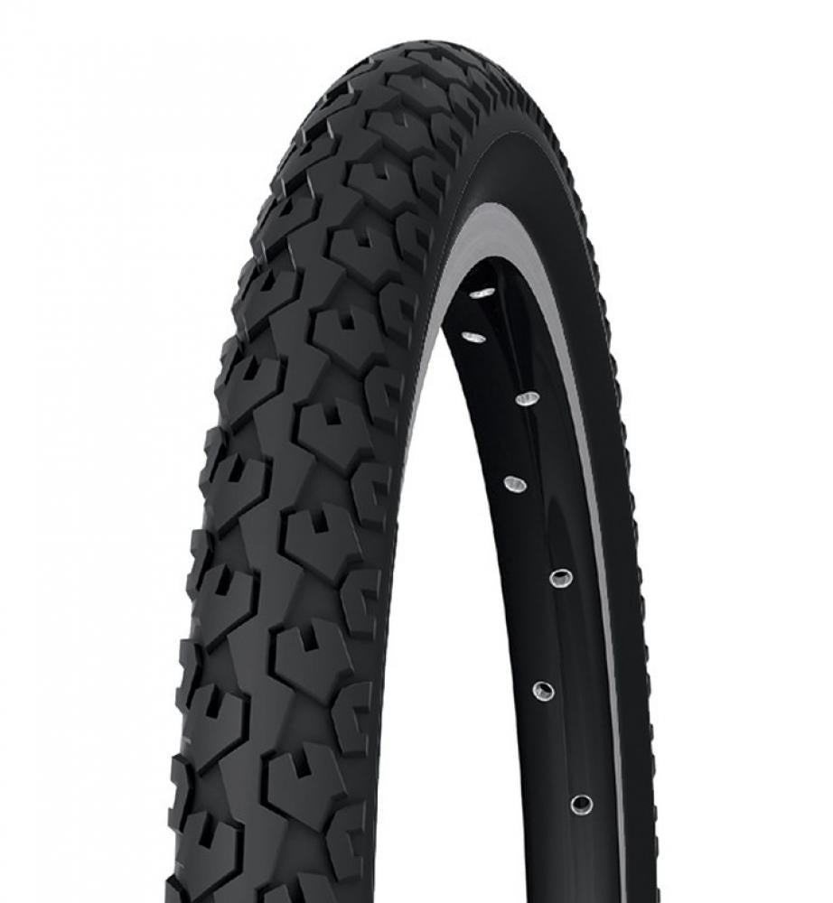 Michelin Country J Drahtreifen 16x1.75 (44-305) schwarz mit Stollenprofil und Reflexstreifen.