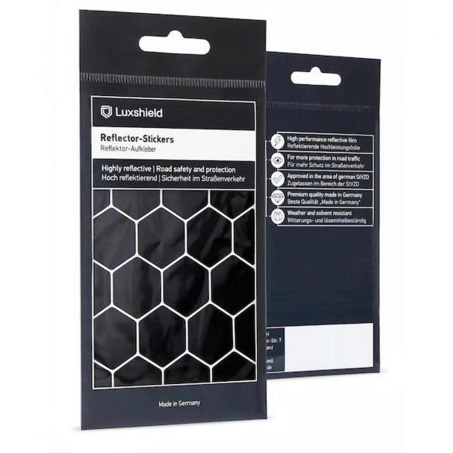 Luxshield Reflektor-Sticker Hexagon Größe Uni Schwarz - mehr Sicherheit im Stradenverkehr