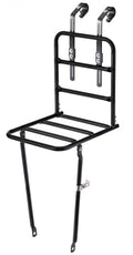 Basil Carrier L Vorderrad-Gepäckträger, matt schwarz, robust für Fahrräder.